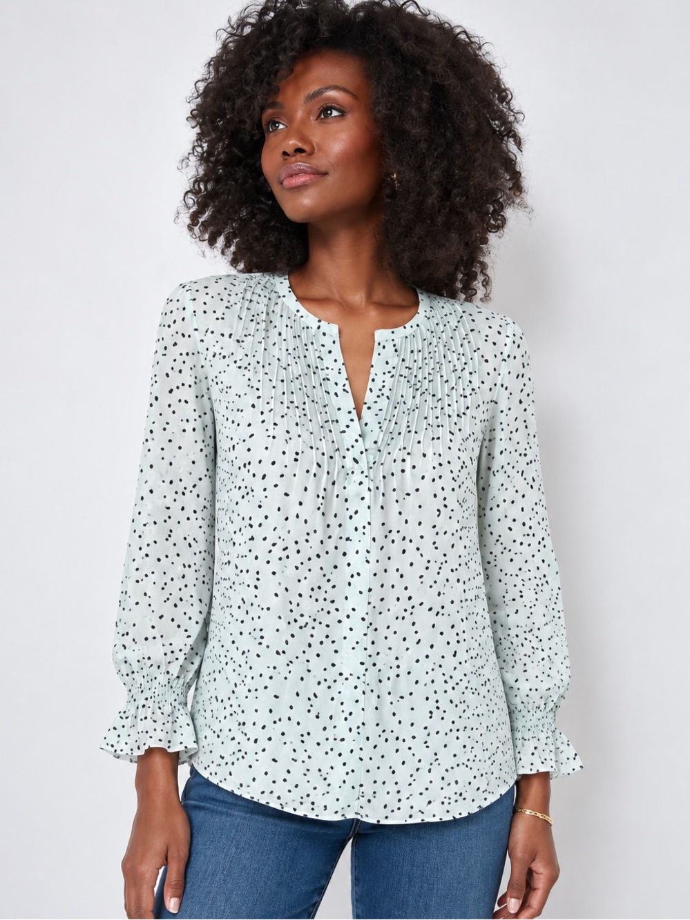 NWT Ann Taylor Speckled Chiffon Blouse Size M